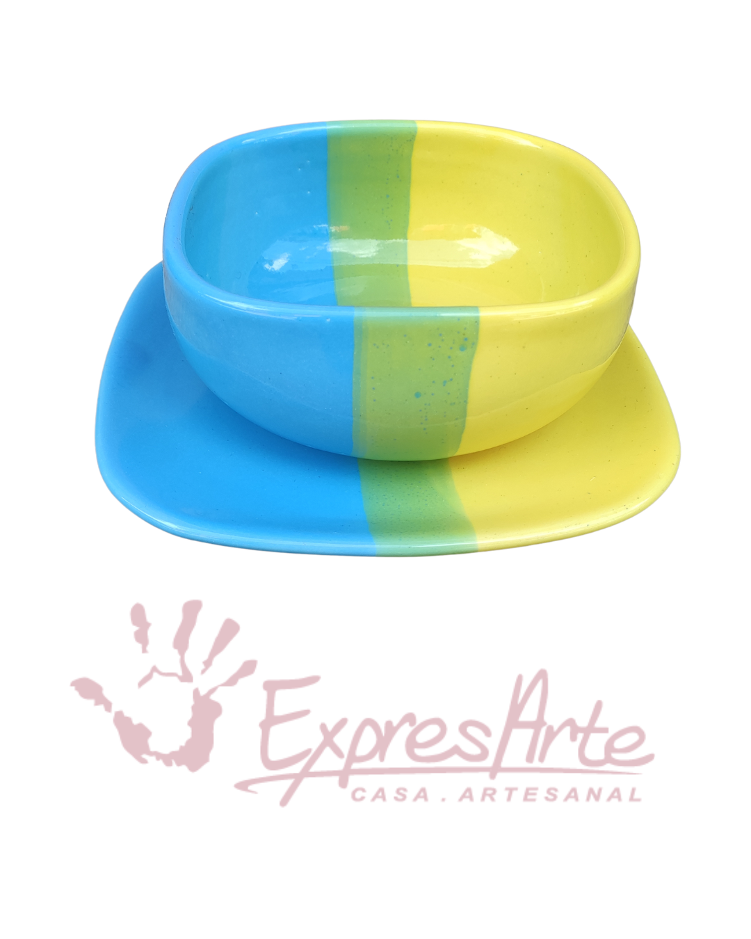 TAZA Y PLATO - COLECCION MEDITERRANEO