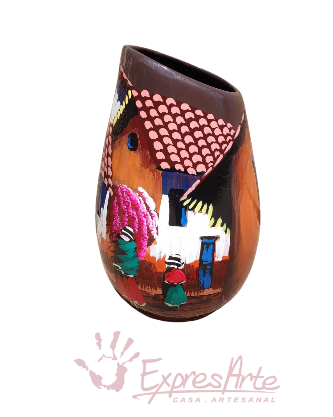 JARRON CORTADO PINTADO A MANO