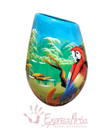 JARRON CORTADO PINTADO A MANO