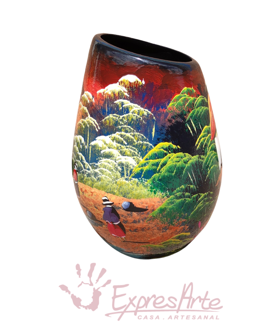 JARRON CORTADO PINTADO A MANO