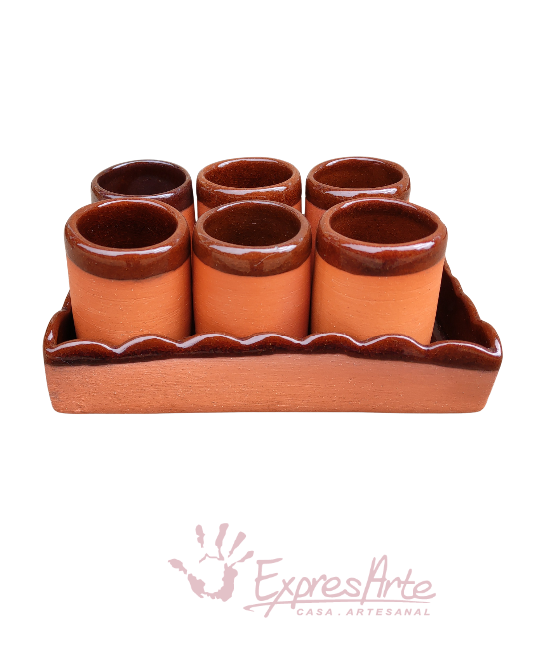 JUEGO DE 6 COPAS ESMALTADAS - NATURAL