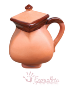 JARRA ESMALTADA NATURAL CHOCOLATERA