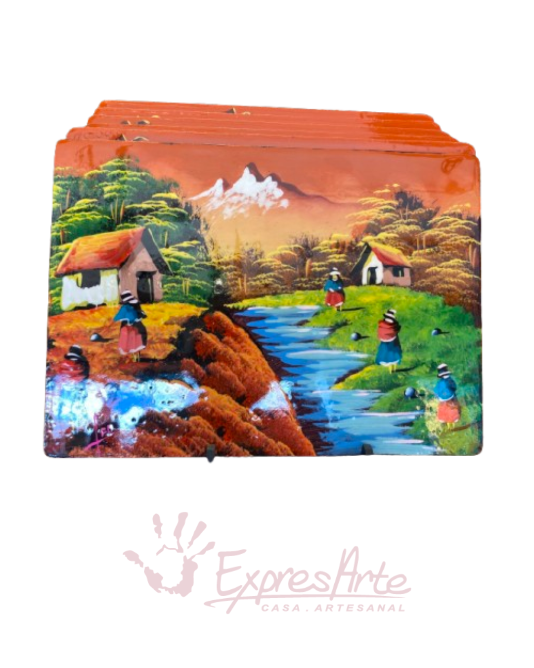 JUEGO DE 6 INDIVIDUALES PINTADOS A MANO