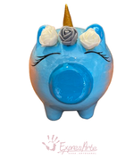 ALCANCIA DE UNICORNIO AZUL 15 cm.