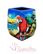 MATERA PINTADA A MANO CUADRADA