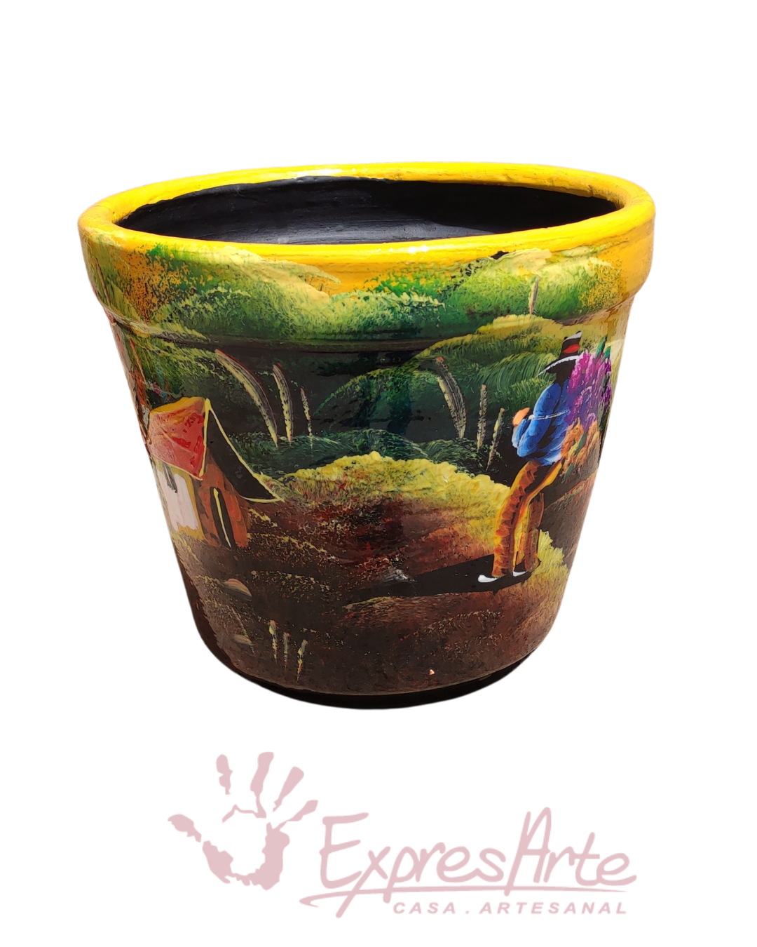 MATERA DECORADA A MANO REDONDA